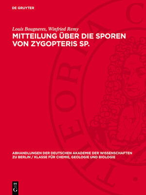 cover image of Mitteilung über die Sporen von Zygopteris Sp.